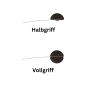 Preview: Öffnungskarte – Vollgriff Set – 0,35 mm + 0,50 mm – Griff an der Breitseite